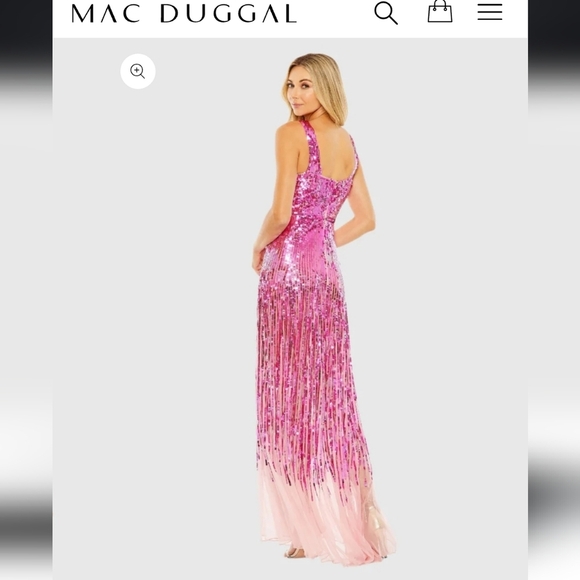 Mac Duggal Pink Sequined Gown - Picture 3 of 3